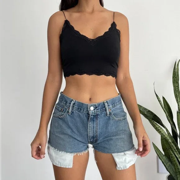 Vintage Levi's 505 mid rise denim cutoff jean shorts - Picture 3 of 11